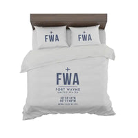 Thumbnail for Fort Wayne International Airport (FWA) Bedding Sets & Blankets - Bedding Set - ID Tag - Light Gray