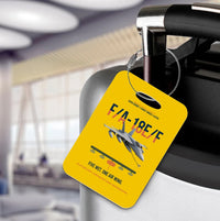 Thumbnail for F A-18E F Buddy Tanker design on yellow acrylic luggage tags, double-side print