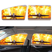 Thumbnail for Face to Face with Air Force Jet & Flames Designed Car Sun Shade (Side window)