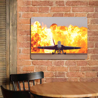 Thumbnail for Face to Face with Air Force Jet & Flames Printed Metal Sign