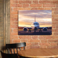 Thumbnail for Face to Face with Boeing 737-800 During Sunset Printed Metal Sign