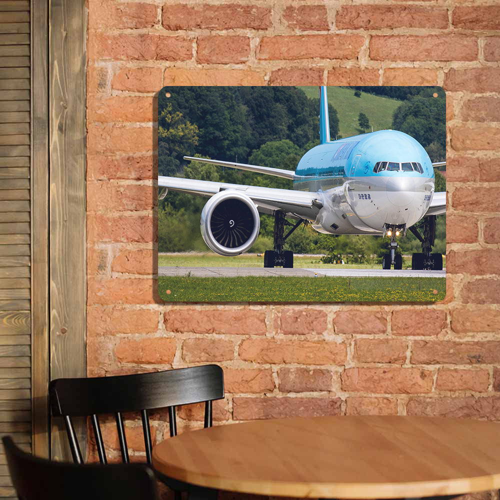 Face to Face with Korean Airlines Boeing 777 Printed Metal Sign