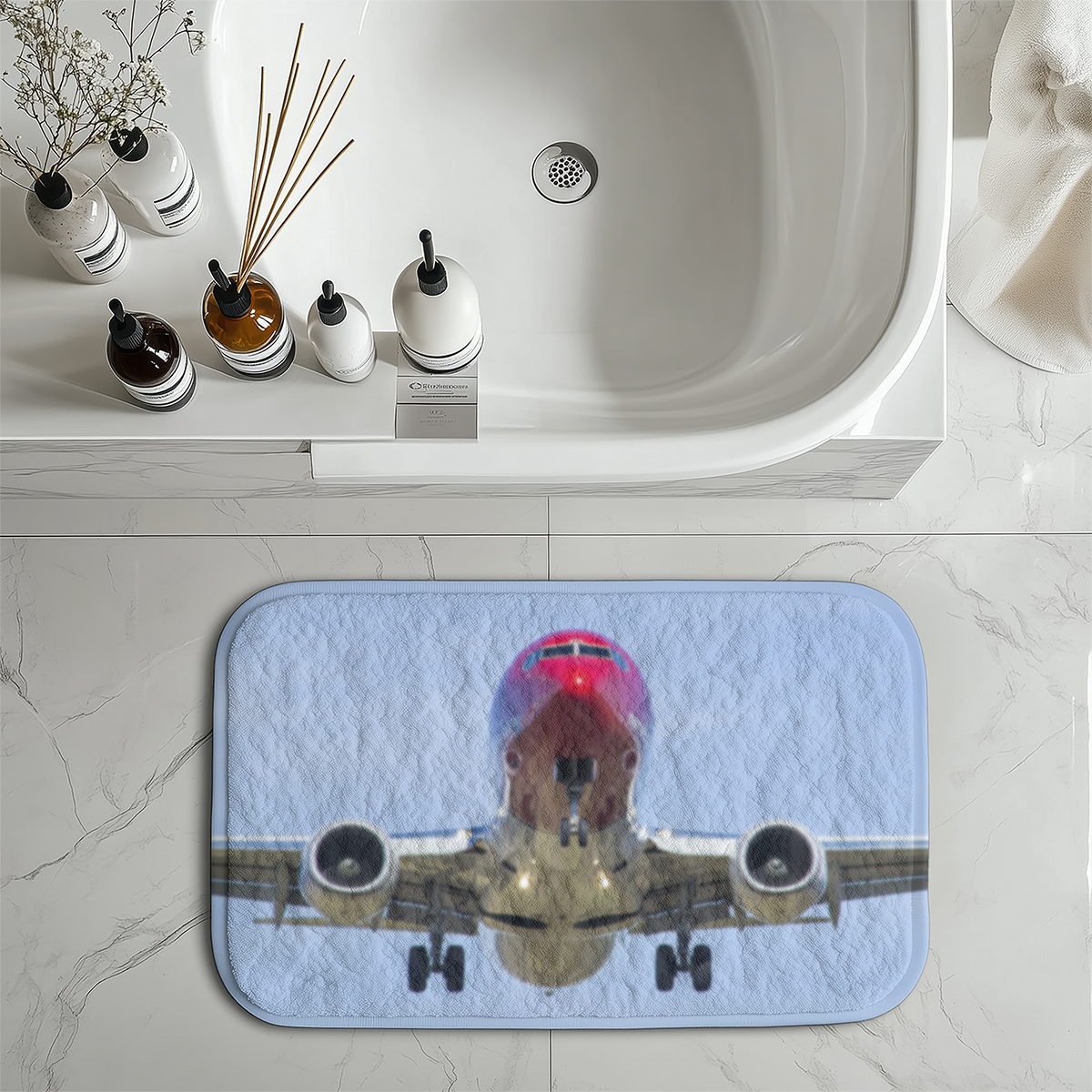 Face to Face with Norwegian Boeing 737 Designed Bath Mats