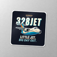 Thumbnail for Fairchild Dornier 328JET - Cartoon - Square Sticker - Close-up