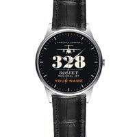 Thumbnail for Fairchild Dornier 328JET - Heritage + Name - Leather Strap - Striped Black Leather Strap