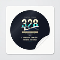 Thumbnail for Fairchild Dornier 328JET - Original - Circle Sticker - Peel
