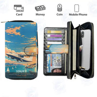 Thumbnail for Fairchild Dornier 328JET Leather Wallets - Zip Long Wallet - 3D + Name