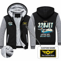 Thumbnail for Fairchild Dornier 328JET Zipped Sweatshirts - Cartoon + Name - Black & Gray