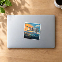 Thumbnail for Fairchild Hiller FH-227B - 3D + Name - Square Sticker - MacBook