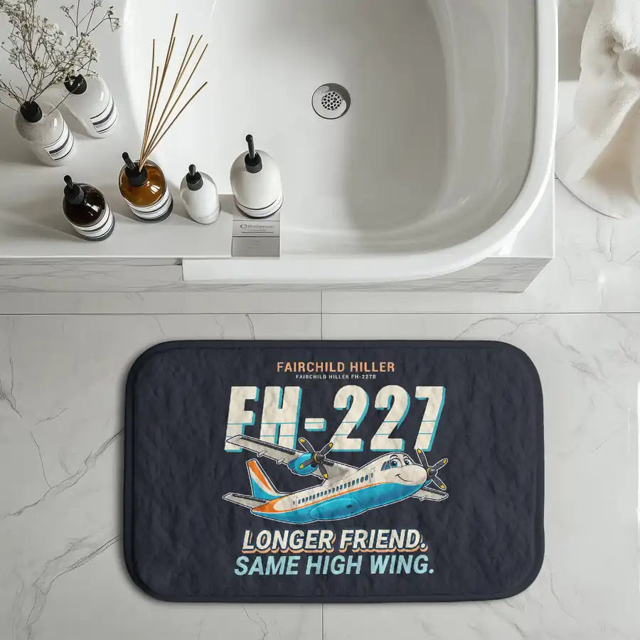 Fairchild Hiller FH-227B - Cartoon - Bath Mat