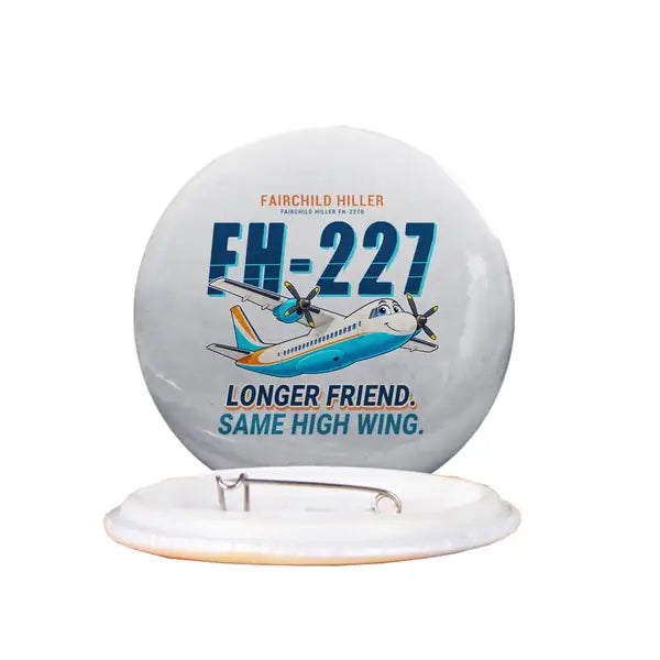 Fairchild Hiller FH-227B - Cartoon - Pin - Light Gray
