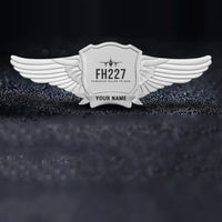 Thumbnail for Fairchild Hiller FH-227B Pilot Wing Badge - Silver + Name