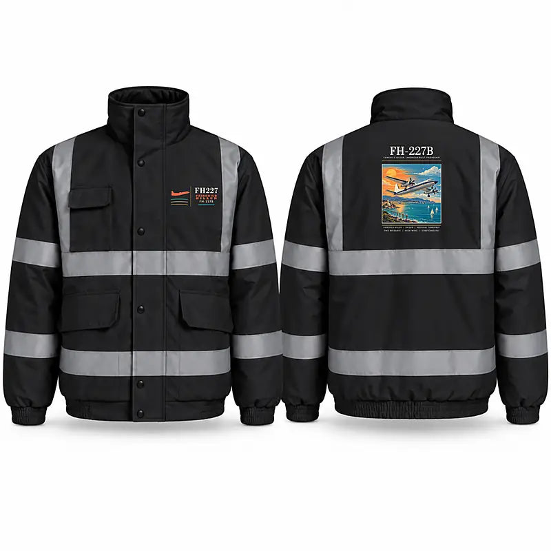 Fairchild Hiller FH-227B Reflective Winter Jackets - Poster - Black