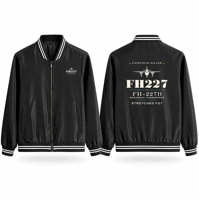 Fairchild Hiller FH-227B Stylish Jackets - Baseball Collar - Heritage - Black