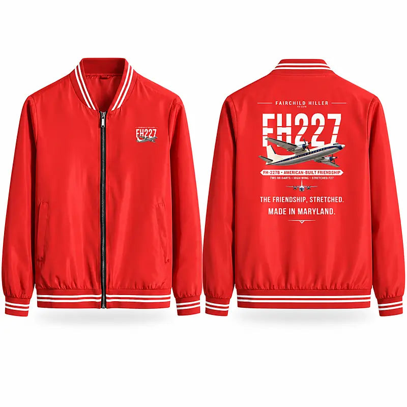 Fairchild Hiller FH-227B Stylish Jackets - Baseball Collar - Original - Red