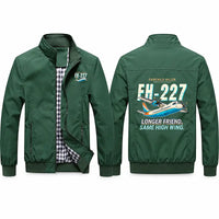 Thumbnail for Fairchild Hiller FH-227B Stylish Jackets - Stand Collar - Cartoon - Green