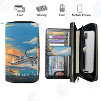 Thumbnail for Fairchild Hiller FH-227B Leather Wallets - Zip Long Wallet - 3D + Name