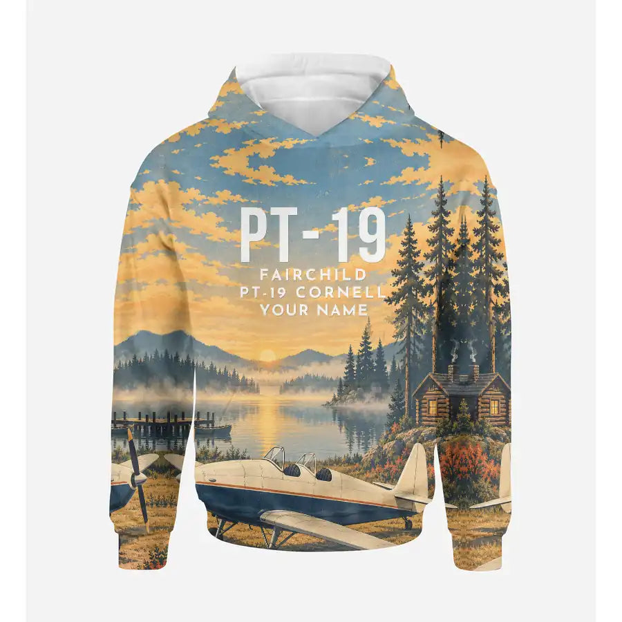 Fairchild PT-19 Cornell 3D All-Over Print Clothing - Hoodie - 3D + Name