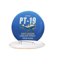 Thumbnail for Fairchild PT-19 Cornell - Cartoon + Name - Pin - Blue