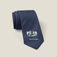 Thumbnail for Fairchild PT-19 Cornell - Cartoon + Name - Tie - Navy Blue