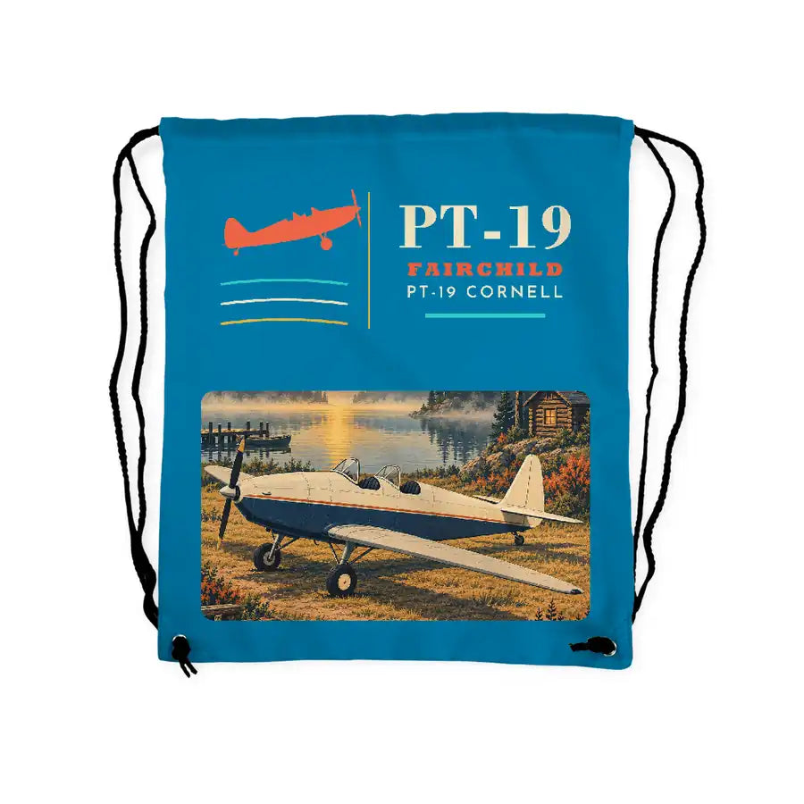 Fairchild PT-19 Cornell - Drawstring Bag - Classic - Light Blue