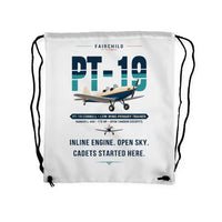 Thumbnail for Fairchild PT-19 Cornell - Drawstring Bag - Original - White