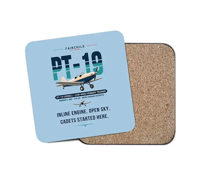 Fairchild PT-19 Cornell - Original - Coaster - Light Blue