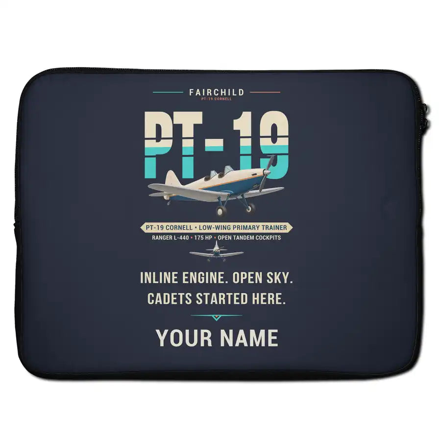 Fairchild PT-19 Cornell - Original + Name - Laptop Sleeve
