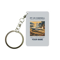 Thumbnail for Fairchild PT-19 Cornell - Poster + Name - Key Chain - Light Gray