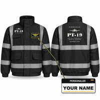 Thumbnail for Fairchild PT-19 Cornell Reflective Winter Jackets - Heritage + Name - Black