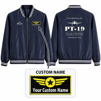 Thumbnail for Fairchild PT-19 Cornell Stylish Jackets - Baseball Collar - Heritage + Name - Navy Blue