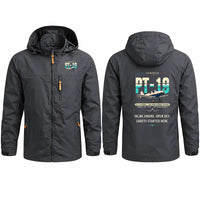 Thumbnail for Fairchild PT-19 Cornell Stylish Jackets - Hooded Windbreaker - Original - Charcoal