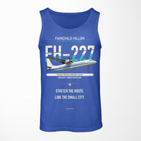 Thumbnail for Fairchild Hiller FH-227B design on blue tank top