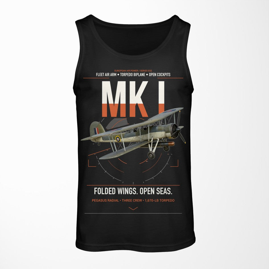 Fairey Swordfish Mk I design on black tank top