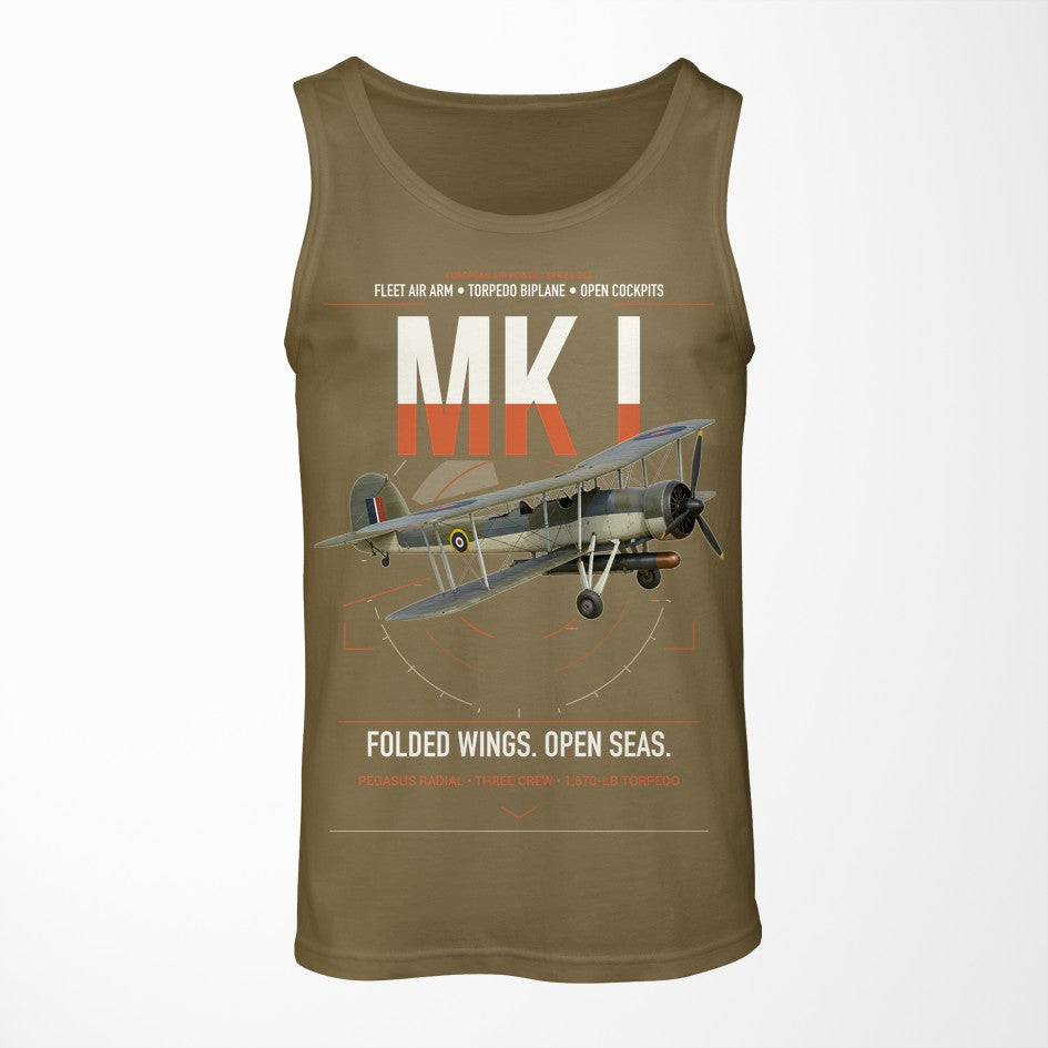 Fairey Swordfish Mk I design on green army tank top