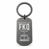 Thumbnail for Fakfak Airport FKQ - Key Chain - Boarding Pass Style - Black