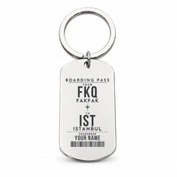Thumbnail for Fakfak Airport FKQ - Key Chain - Customizable Boarding Pass - Silver