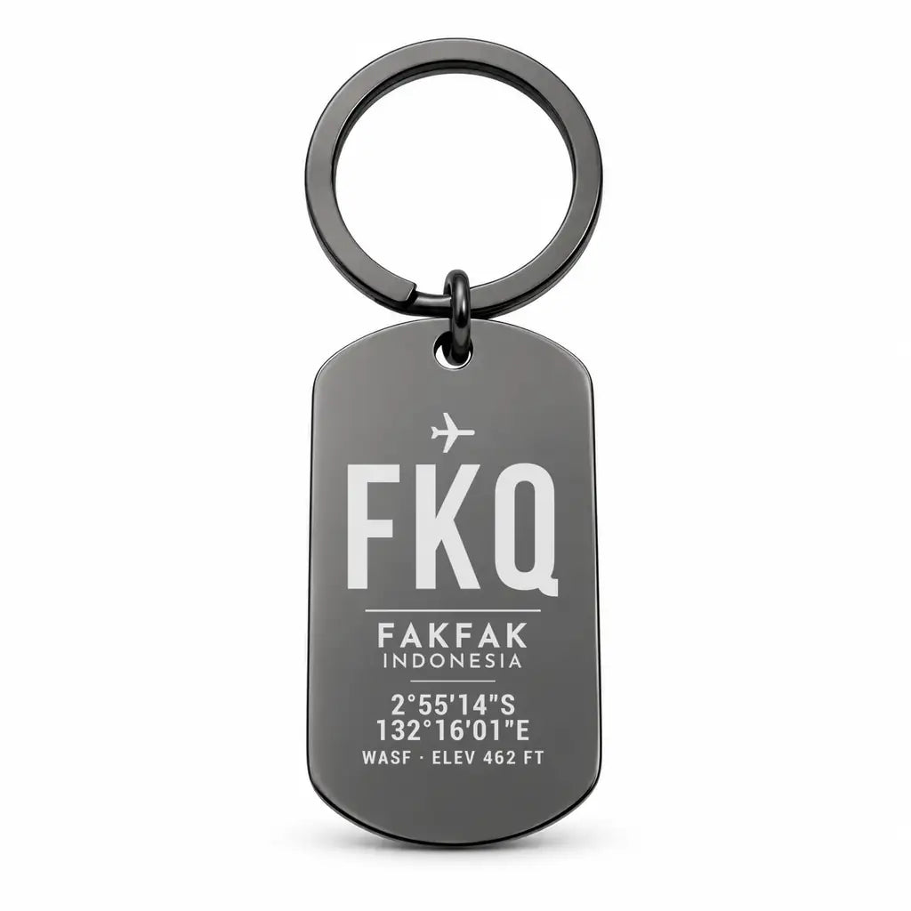 Fakfak Airport FKQ - Key Chain - Original Design - Black