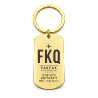 Thumbnail for Fakfak Airport FKQ - Key Chain - Original Design - Gold