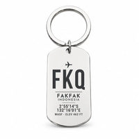 Thumbnail for Fakfak Airport FKQ - Key Chain - Original Design - Silver