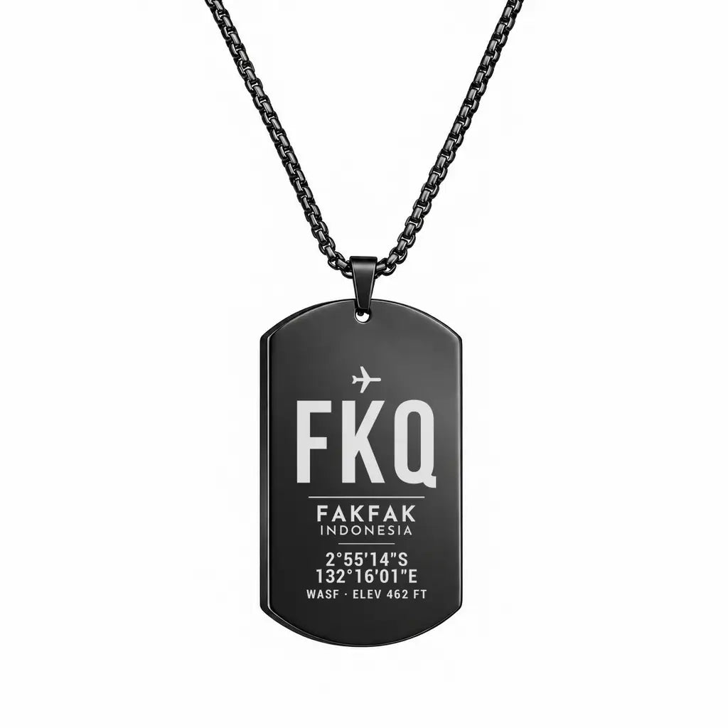 Fakfak Airport FKQ - Necklace - Original Design - Black