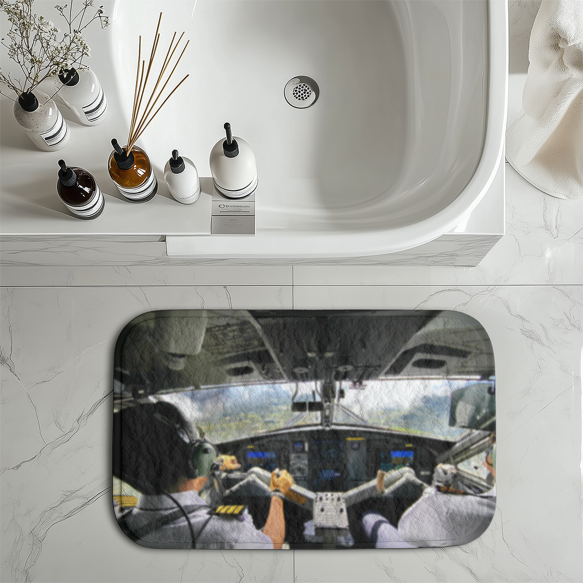 Fantastic Cockpit Shot Designed Bath Mats