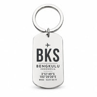 Thumbnail for Fatmawati Soekarno Airport BKS - Key Chain - Original Design - Silver