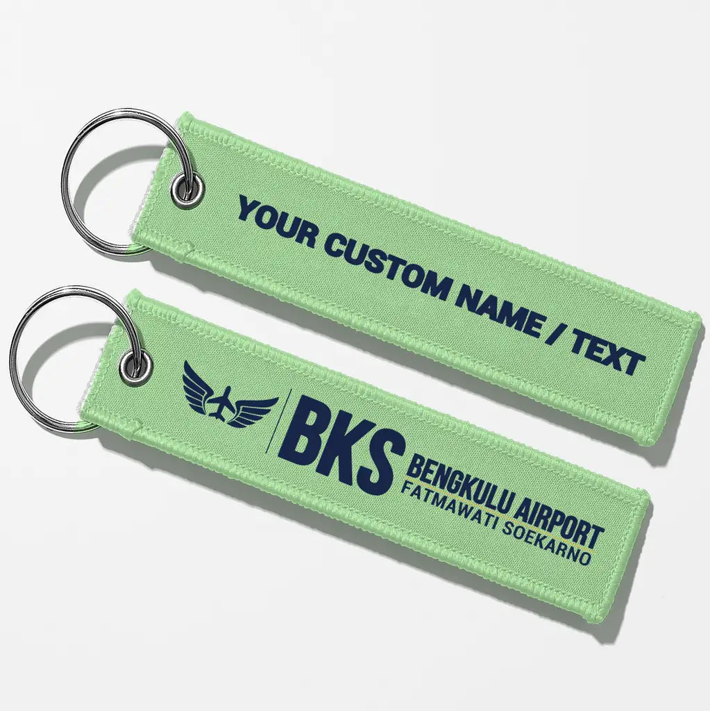 Fatmawati Soekarno Airport (BKS) Aviator Key Chains - Light Green - Personalized
