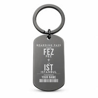 Thumbnail for Fes - Saiss Airport FEZ - Key Chain - Customizable Boarding Pass - Black