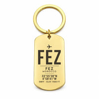 Thumbnail for Fes - Saiss Airport FEZ - Key Chain - Original Design - Gold