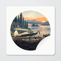 Thumbnail for Fieseler Fi 156C Storch - 3D + Name - Circle Sticker - Peel