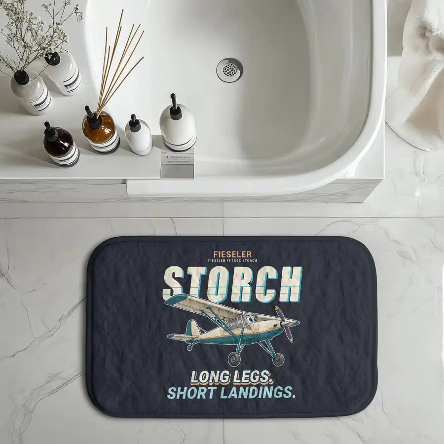 Fieseler Fi 156C Storch - Cartoon - Bath Mat