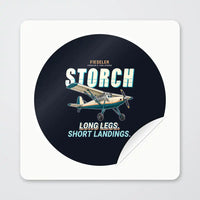 Thumbnail for Fieseler Fi 156C Storch - Cartoon - Circle Sticker - Peel