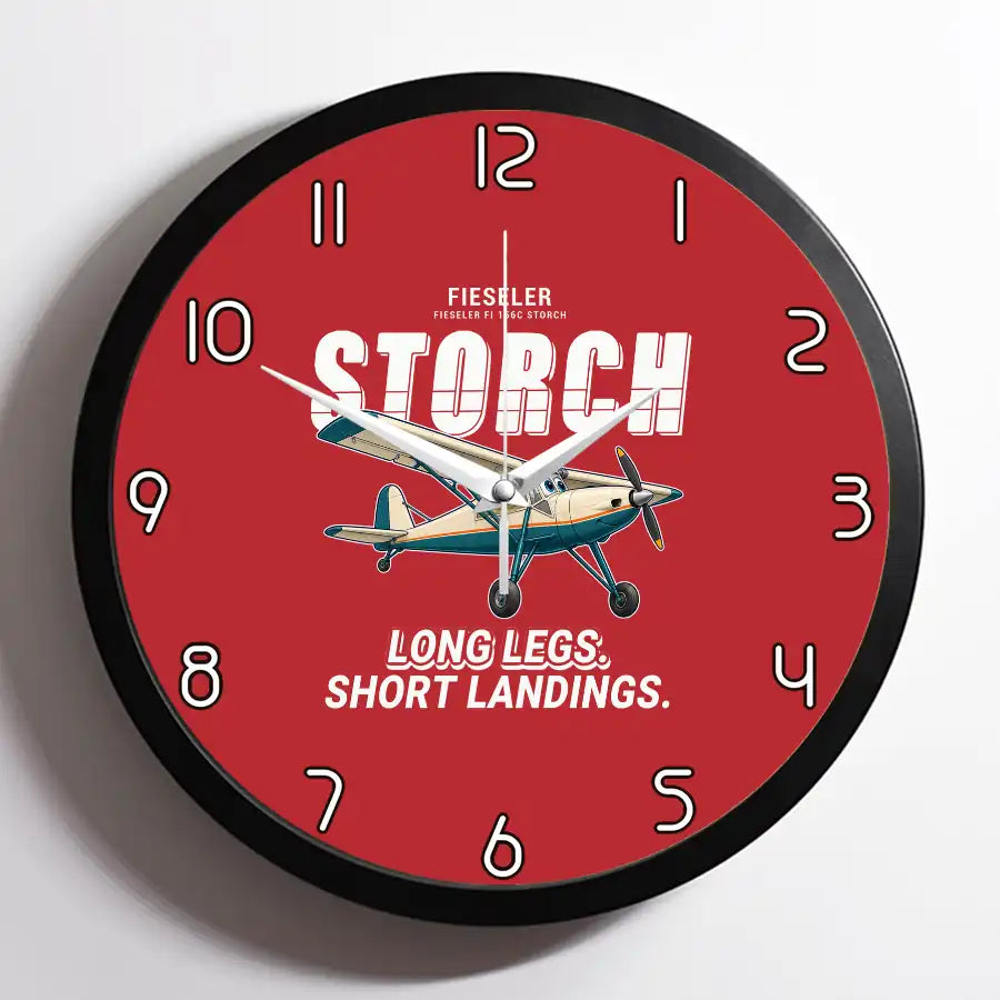 Fieseler Fi 156C Storch - Cartoon - Framed - Red